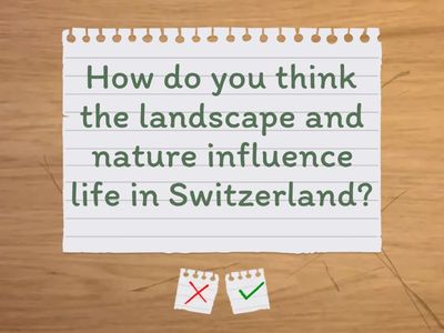 Speaking B1+ - life in Switzerland 