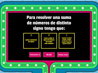 SUMA Y RESTA DE NUMEROS ENTEROS