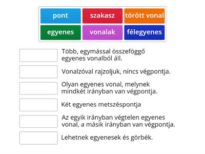 Alapfogalmak: Pont, egyenes, szakasz, félegyenes