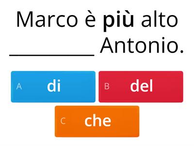 I comparativi di disuguaglianza (più e meno)