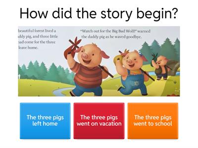 Story Comprehension Three Little Pigs          