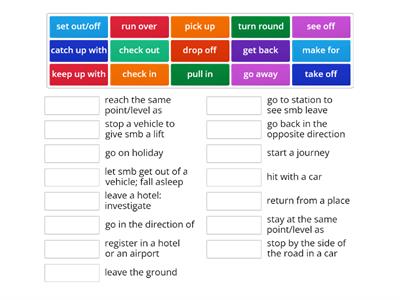 Travel & transport phrasal verbs (Destination B2)