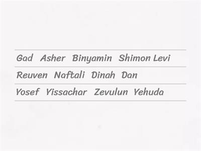 Yaakov's children in order