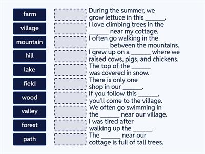 The countryside - A2 English Vocabulary