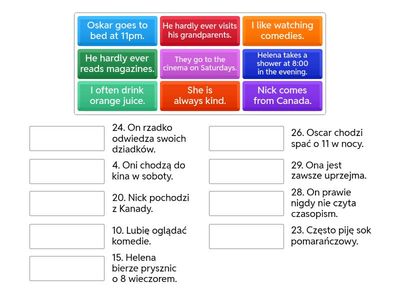  Tłumaczenia PRESENT SIMPLE zdania twierdzące 
