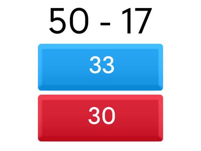 Math Quiz Subtraction and Addition