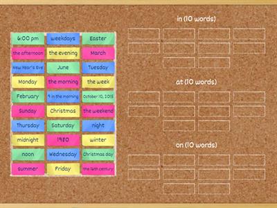  in, on, at time prepositions