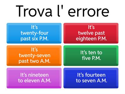 L' orologio in inglese