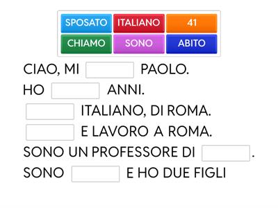 Presentazione: esercizio cloze