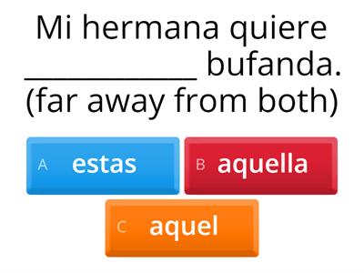 Adjetivos demostrativos 