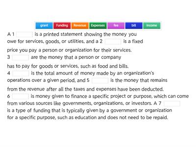 B2 c1 MONEY AND FINANCE TE VOCAB