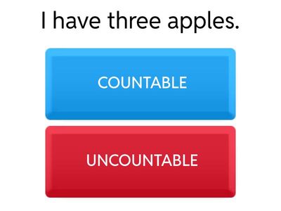 COUNTABLE AND UNCOUNTABLE WORDS: