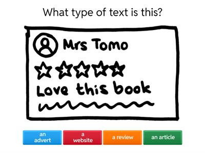  Type and purpose of text