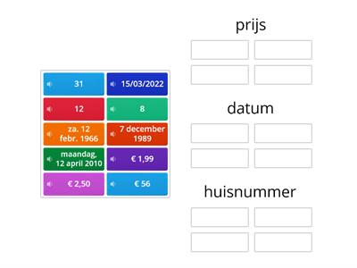 CBE BOW NTA SP1 Prijs, datum, huisnummer met audio