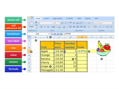 Excel Spreadsheet Labelling