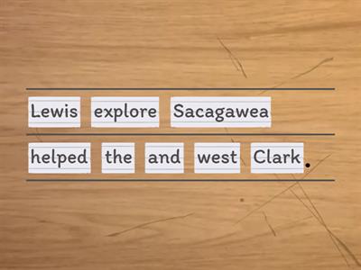 Sacagawea Sentence Scramble