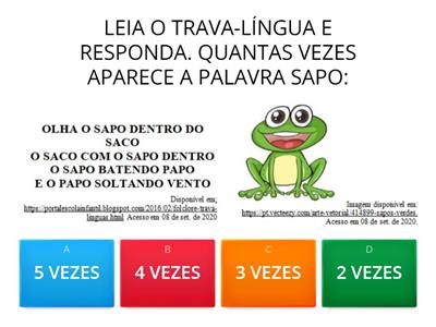 AVALIAÇÃO DE LINGUA PORTUGUESA - 1º ANO