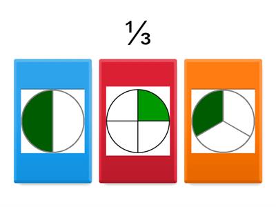 Fractions whole, halves, thirds, quarters