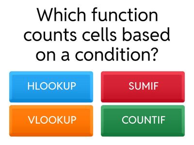 Spreadsheet Functions Quiz