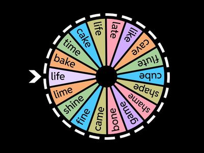 Reading Rev week 7 basic magic E word list spin the wheel