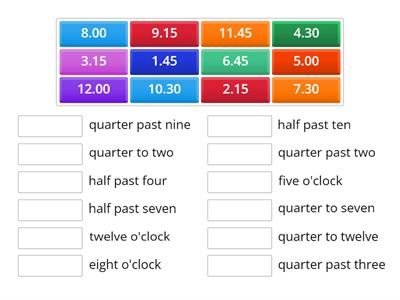 Match the digital time 