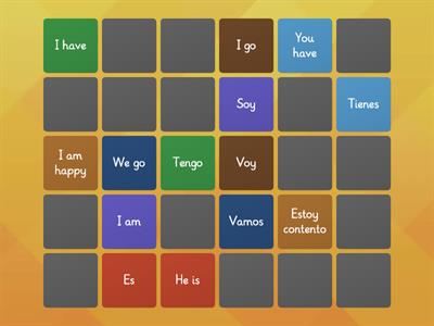 Match up verbs Spanish and English
