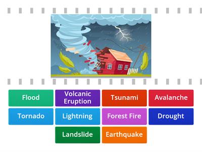 Natural disasters - Find the match game