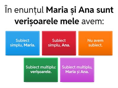 Exercitii subiect și predicat