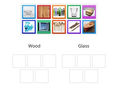 Types of materials (wood and glass)