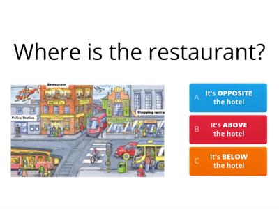 Prepositions of place - City