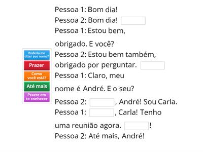 Primeiros diálogos | Português para estrangeiros | Prof. Lizandra B.