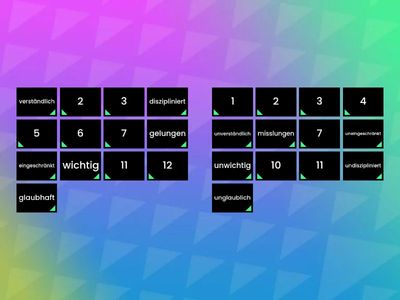 Negation von Adjektiven - B 2.3