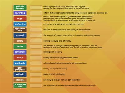 Gold pre-first Unit 6 Job Vocabulary