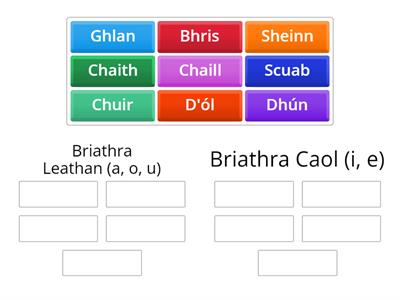 Briathra le 1 siolla