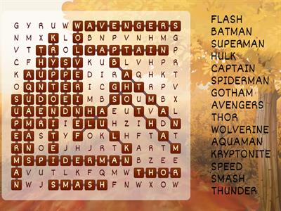 Superhero Wordsearch