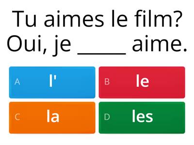 Tv and Direct Object Pronoun