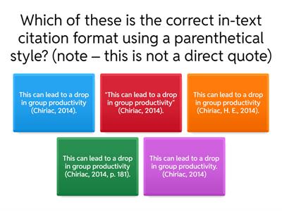 BE 10 - APA 7th Quiz