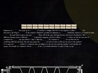 Sequences Vocabulary