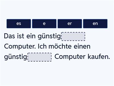 Adjektivdeklination - Nominativ und Akkusativ