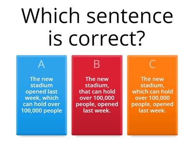 Relative Clauses non defining - quiz
