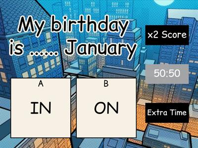 Prepositions of time - IN ON AT