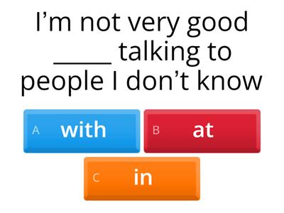 B1 adjective + preposition revision