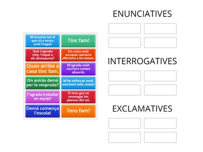 Classes d'oracions: enunciatives, exclamatives i interrogatives