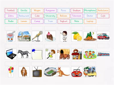 2nd Grade 1st Unit - Vocabulary Exercise