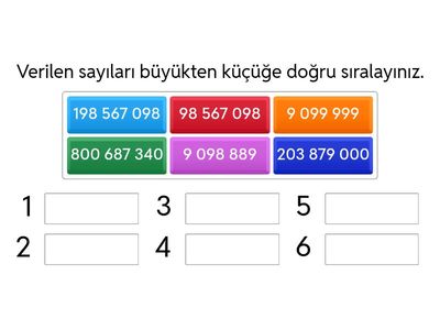 5.SINIF 2. TEMA Sayıların Karşılaştırılması