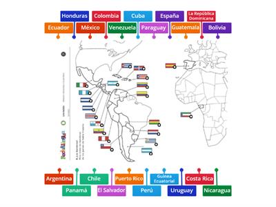 Mapa de países hispanohablantes (Spanish Speaking Countries Map)