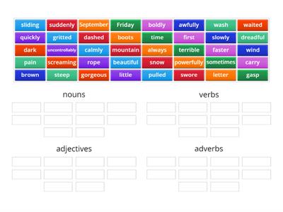 Nouns, verbs, adjectives and adverbs  2