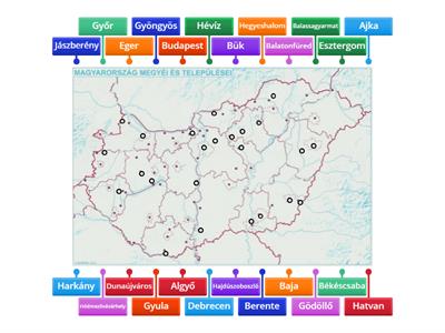 Magyarország települései/1 (közép érettségi követelmény)