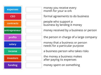 7F Business (vocab meaning)