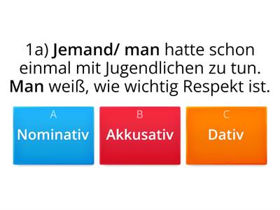 Quiz: Relativsätze mit wer (B2 Aspekte neu Kap.4)